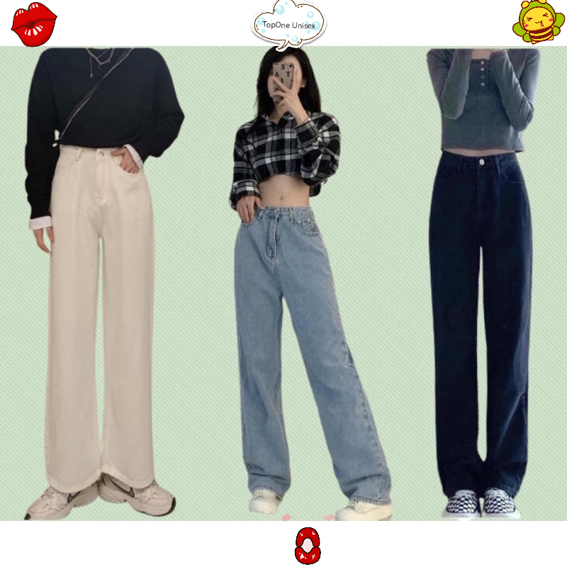 Quần jean ống rộng unisex - Quần jean suông - Simple Jean Uzzalang