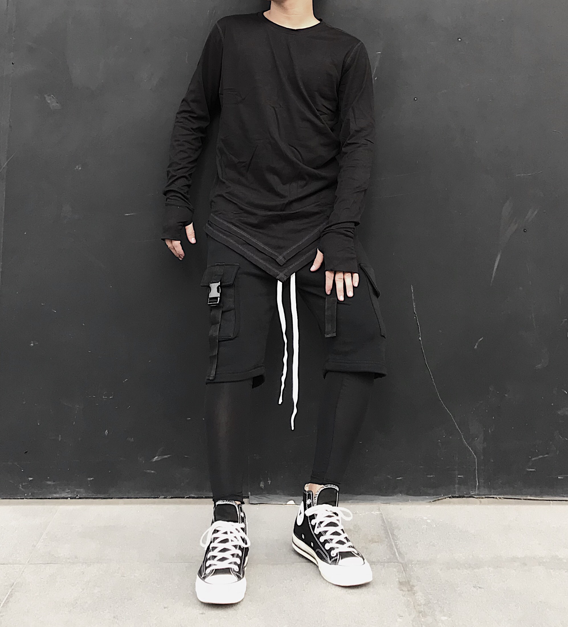 Áo dài tay vạt nhọn layer Long sleeved tee 005