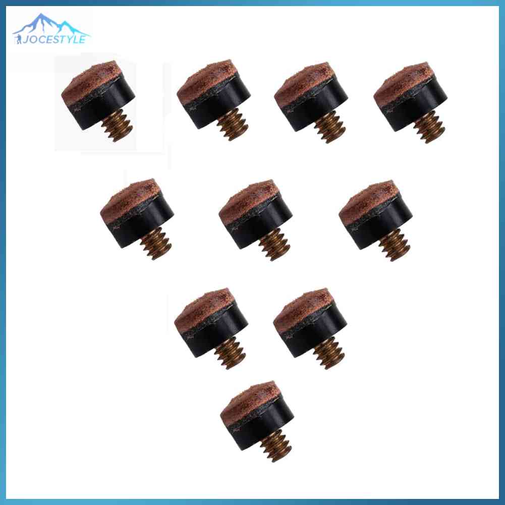 10PCs 10mm Screw On Cue Tips For Pool Snooker Billiards Replacement Parts