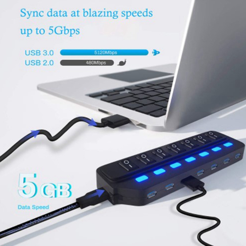 USB Hub 2.0 USB Splitter Multi Hub Adapter USB Several Ports Power Adapter with Switch Accessories for PC Laptop