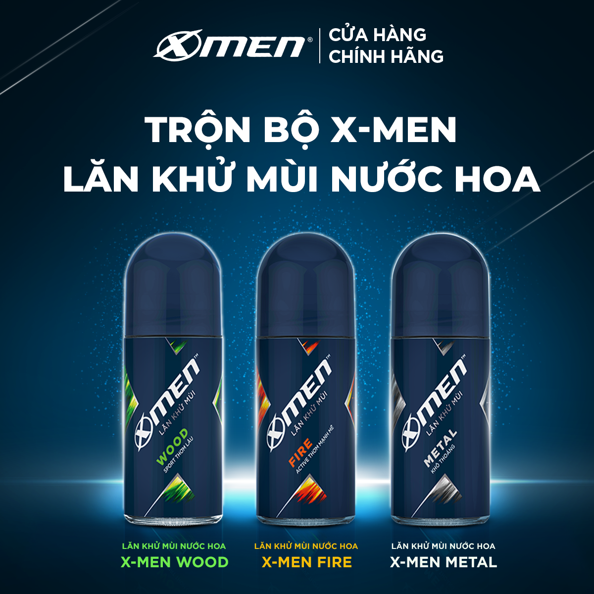 Lăn khử mùi X-men Fire/ Wood 50ml