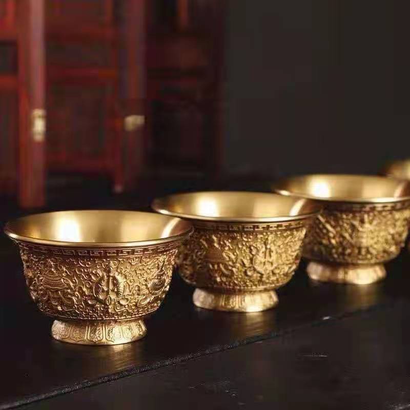 Chén 8 Cát Tường không chân đồng