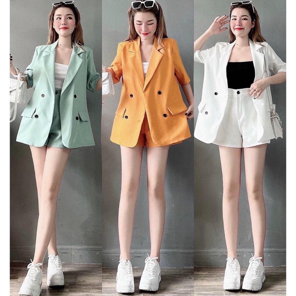 Sét vest hàn quốc bigzize 2 món siu sang set vet