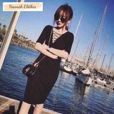 Đầm thun body cổ đan -DV-0005 Hannah Clothes Boutique