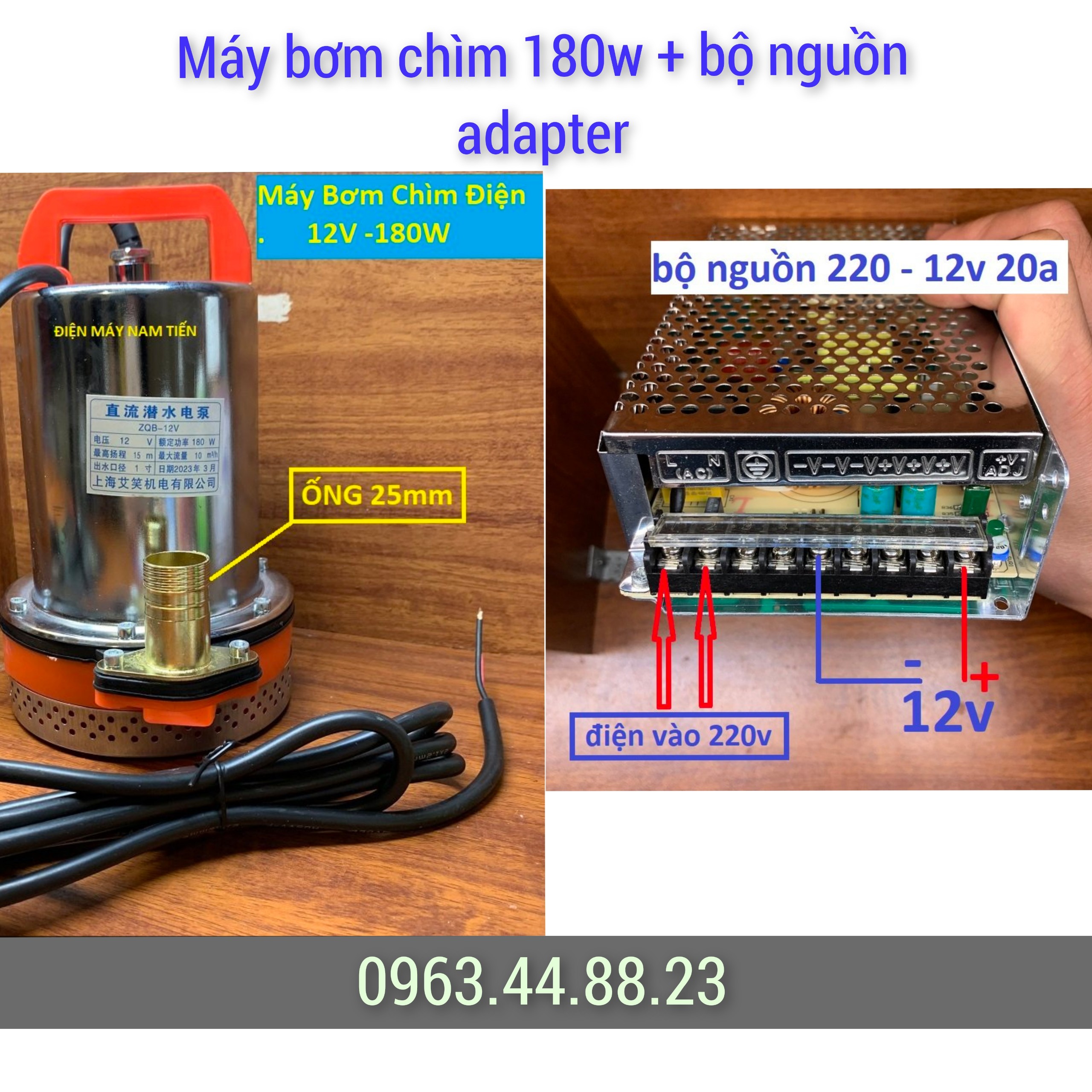 Máy bơm chìm 12v - máy bơm tõm 12v - may bom 12v