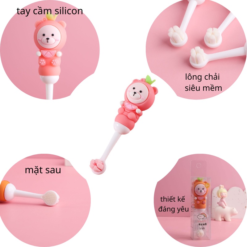 Bàn chải đánh răng mềm mại hình thú dễ thương cho bé