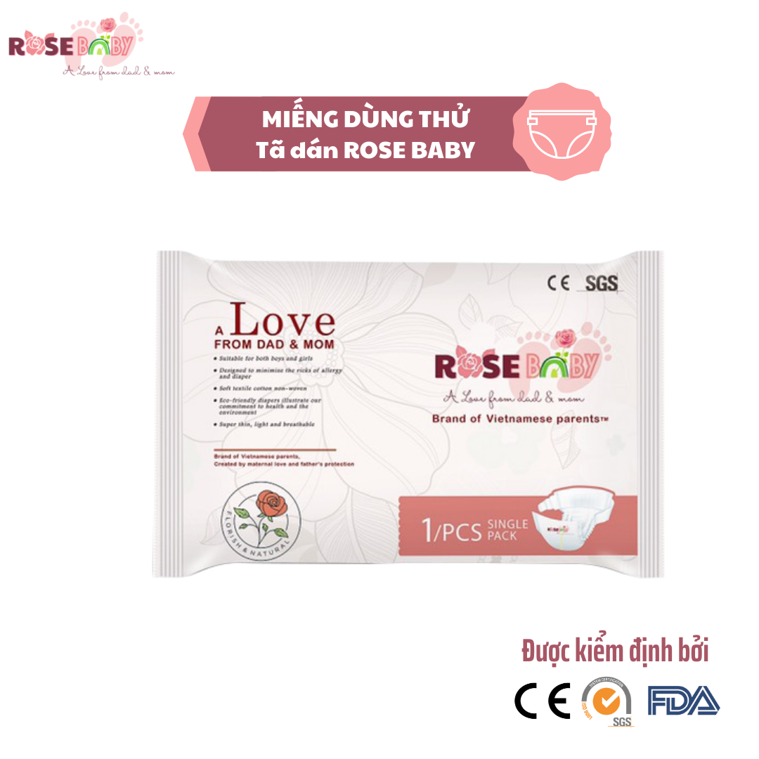 Tã Dán ROSE BABY Miếng Dùng Thử SIZE NB/ S/ M/ L