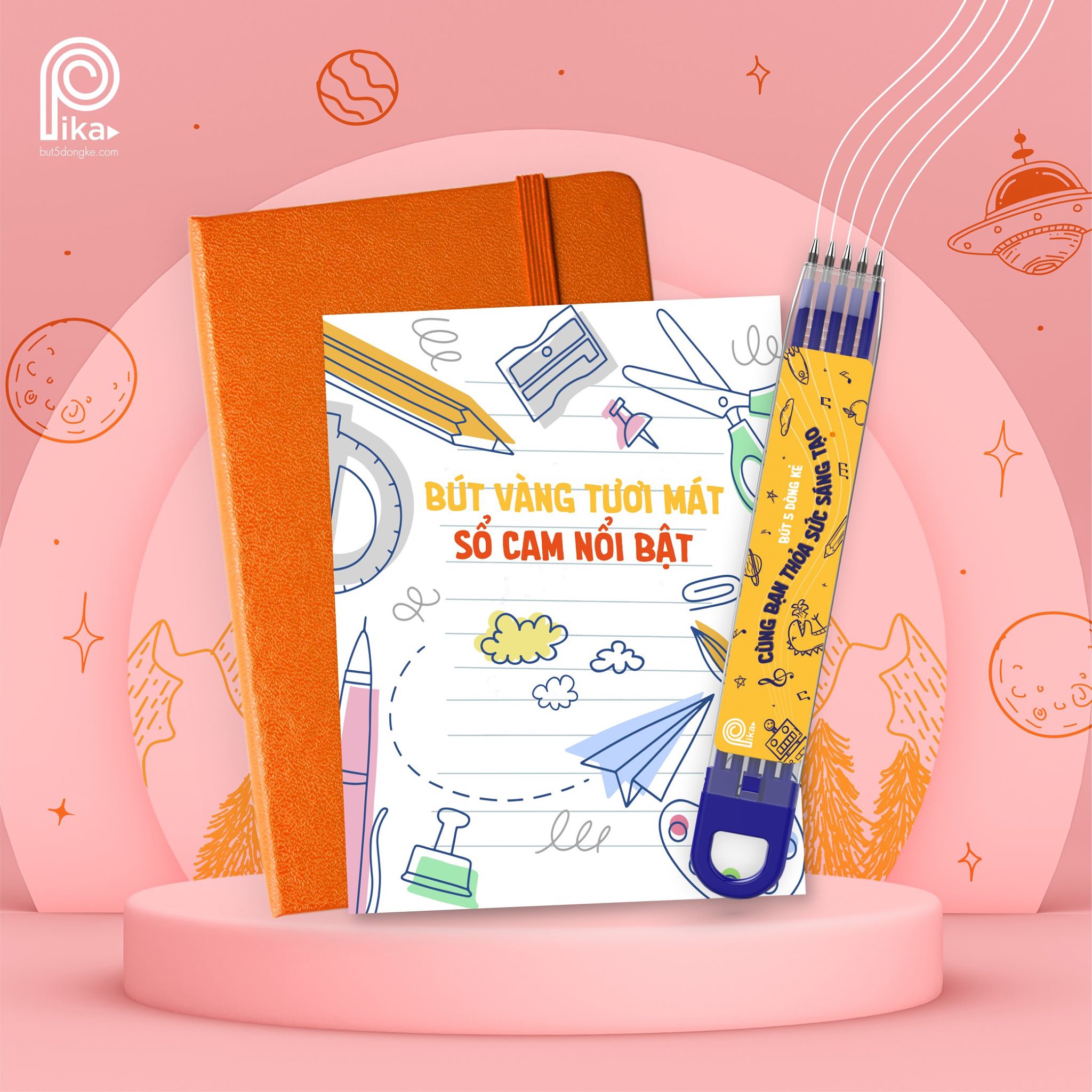 BÚT 5 DÒNG KẺ PIKA - VÀNG