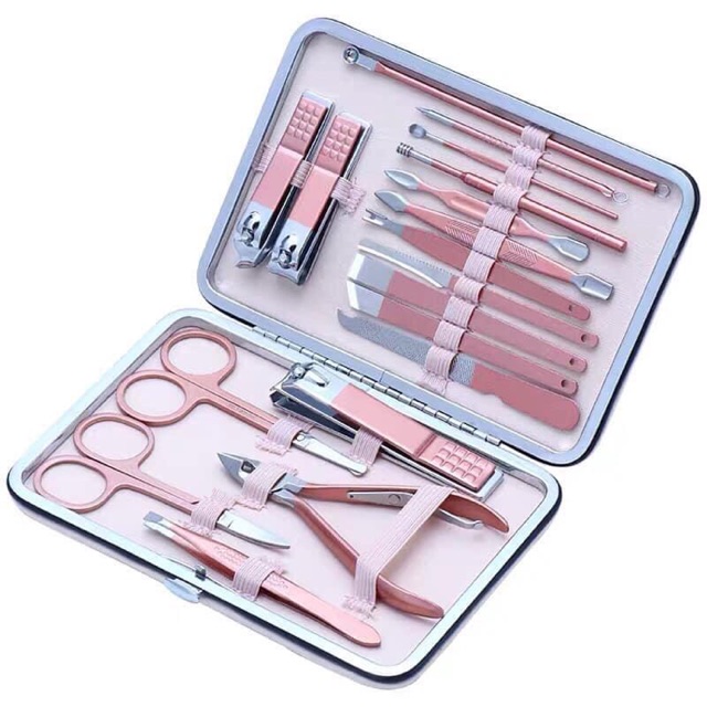 Bộ Dụng Cụ Bấm Móng Tay 18 món (Dụng cụ cắt móng, làm móng, ráy tai, mụn tiện dụng)