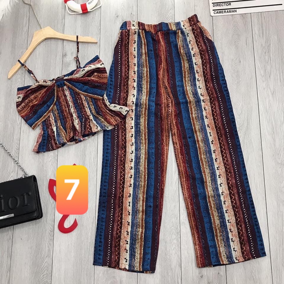 Set thổ cẩm hai dây đính nơ+ ảnh thật