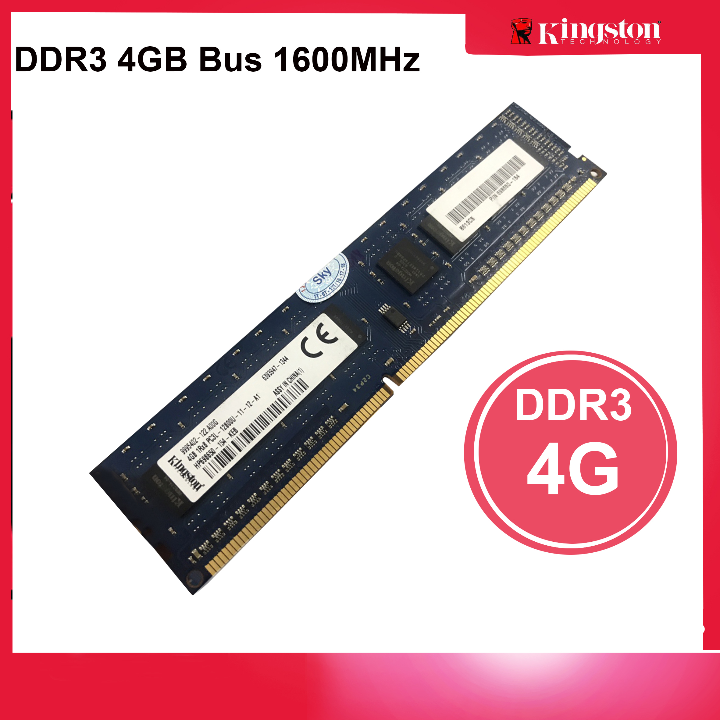 Ram PC Kingston 4GB PC3L DDR3 1600MHz