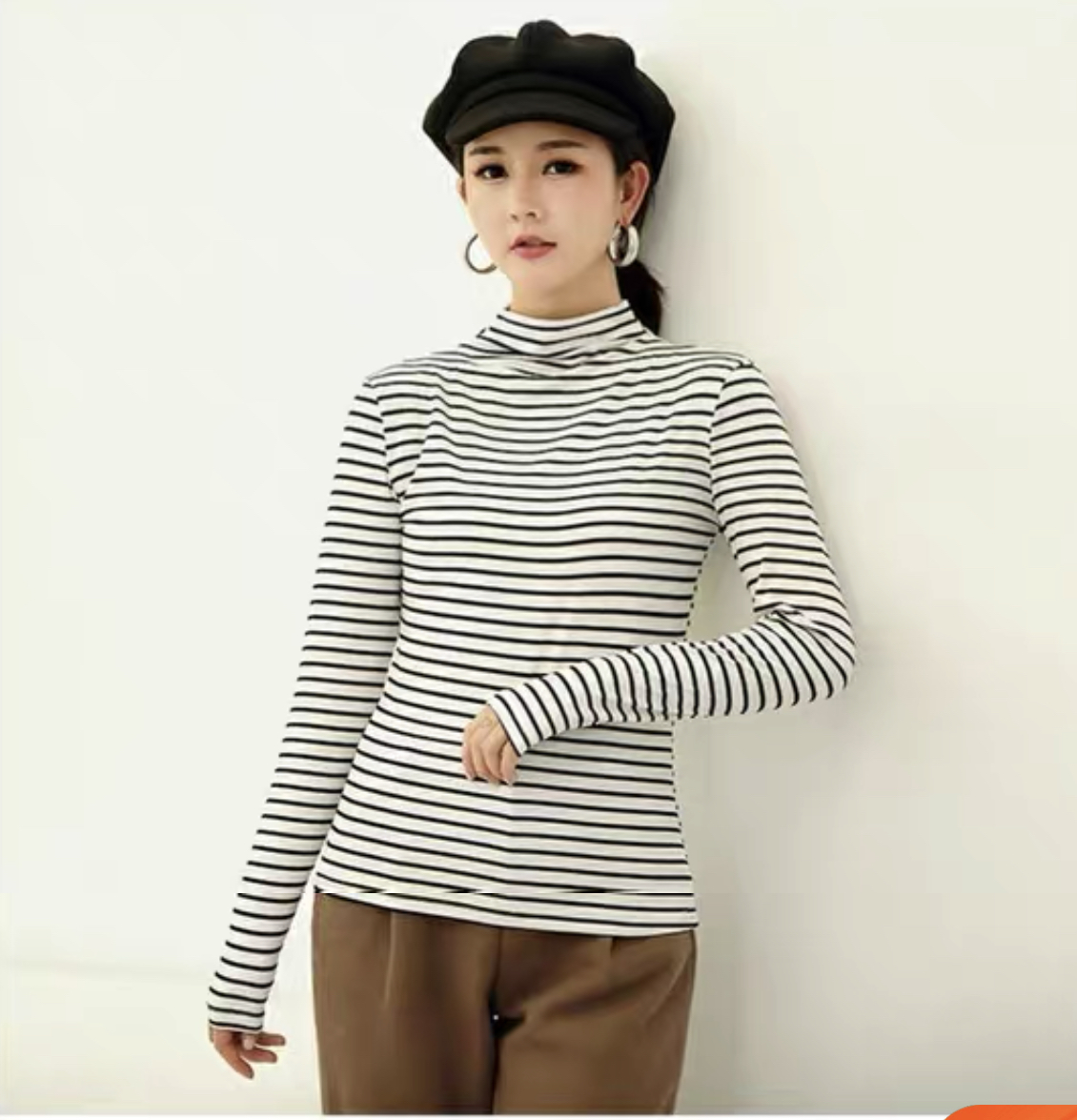 MS322 Áo giữ nhiệt cổ 3p kẻ ngang