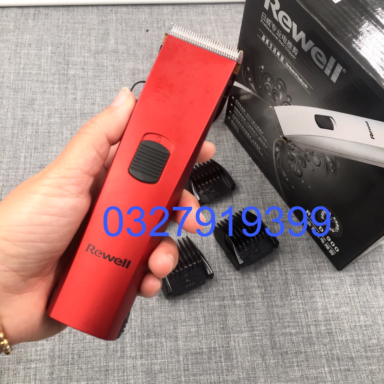 Rewell Professional Hair Trimmer with 2 Batteries Rewell 900 - 8W Power, 4-6 Hours of Use Time, Sharp Blade, Durable Battery, Classy Design