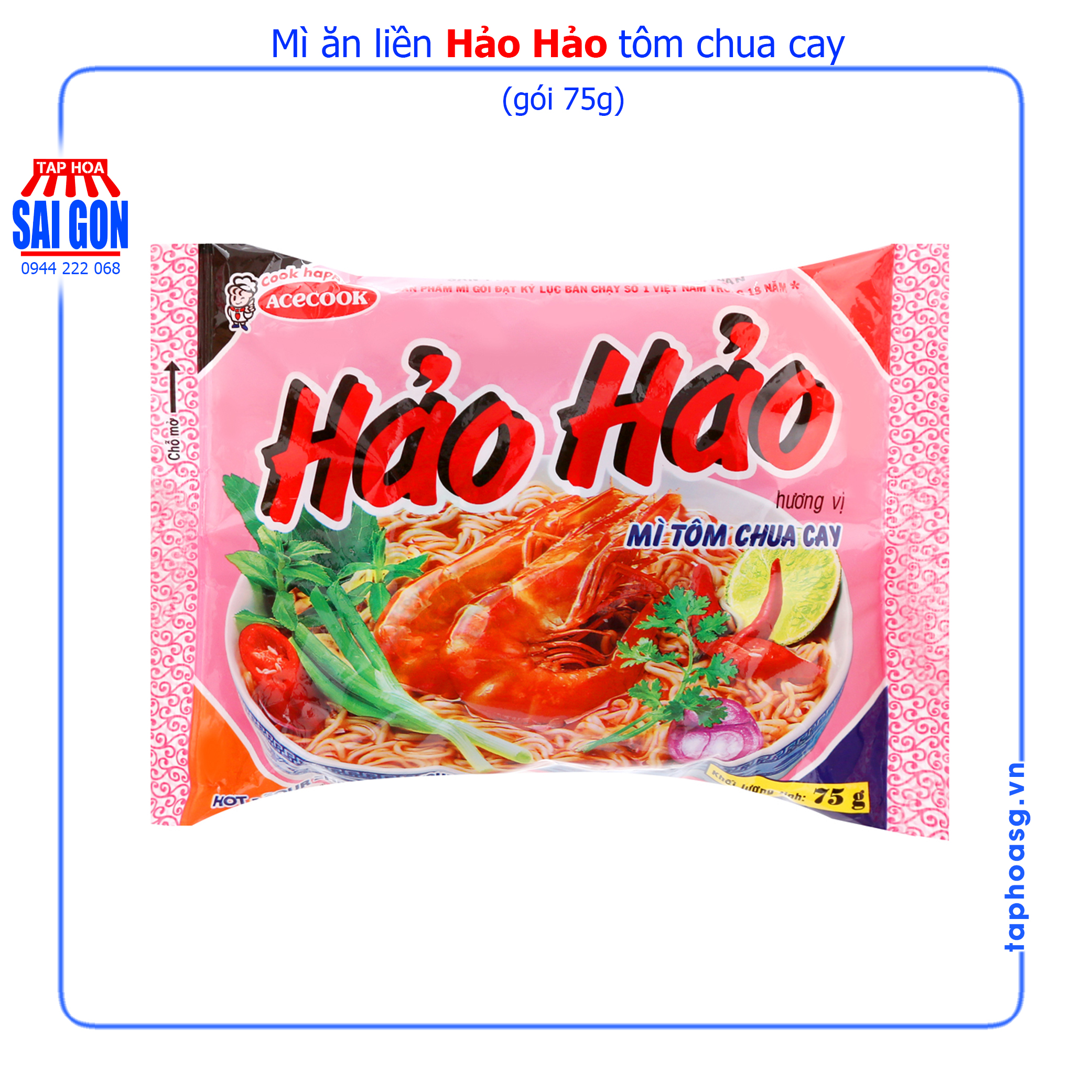 Thùng 30 gói mì Hảo Hảo tôm chua cay 75g