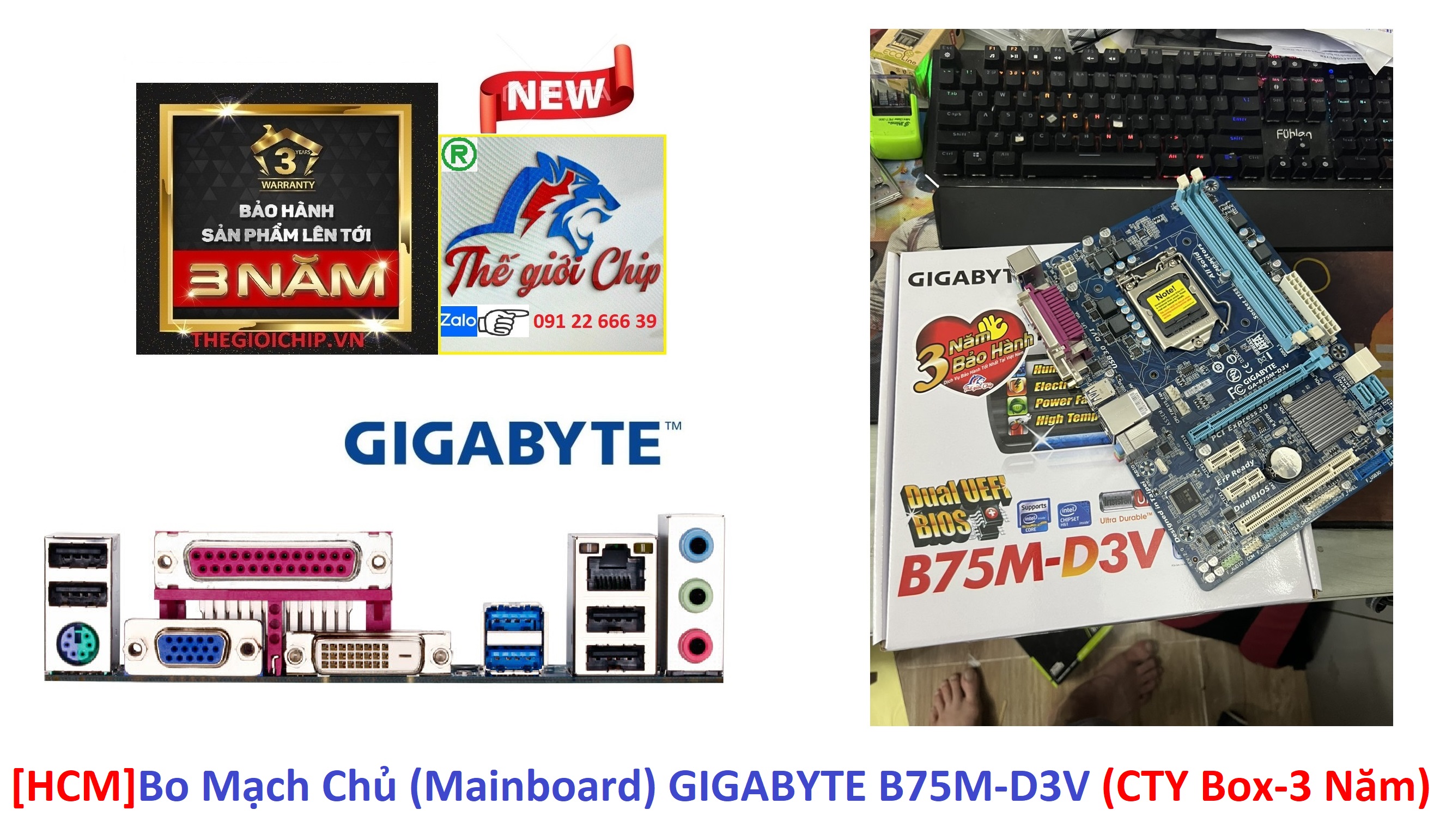 [HCM]Bo Mạch Chủ (Mainboard) GIGABYTE B75M-D3V (CTY Box-3 Năm)