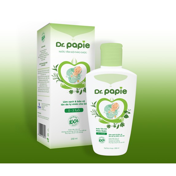 Nước tắm Thảo Dược Dr Papie cho bé 230ml