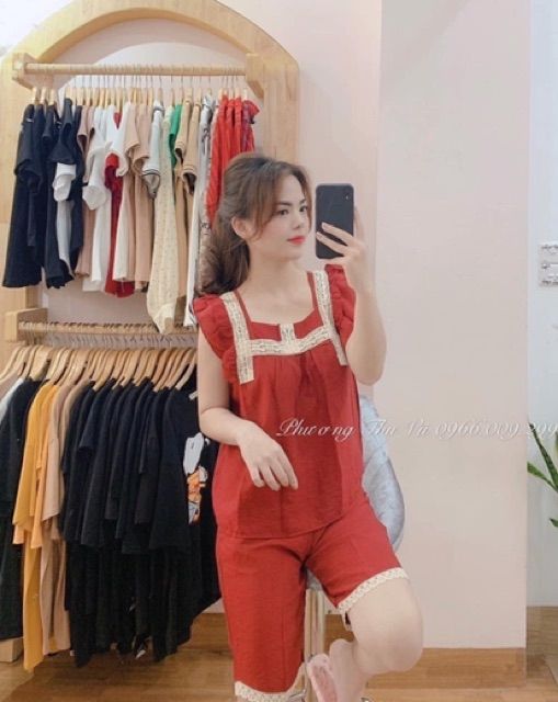 đồ bộ mặc nhà vải đũi cao cấp