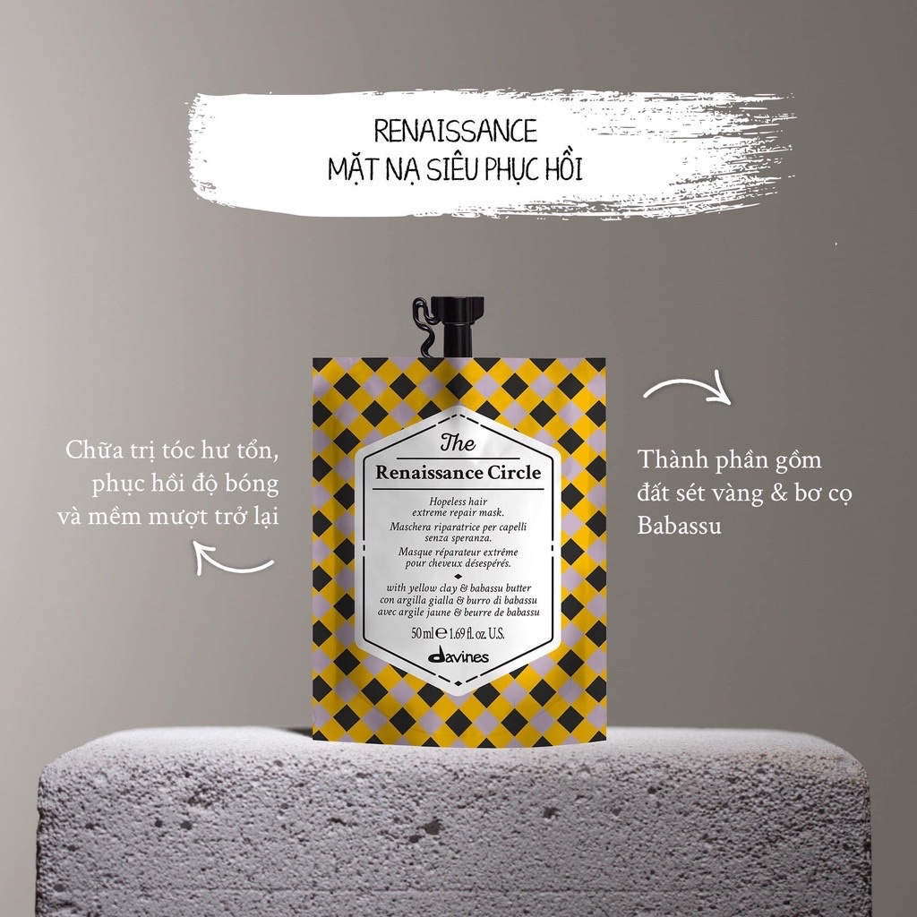 Mặt nạ ủ tóc Davines The Renaissance Circle 50ml | Phục hồi tóc hư tổn