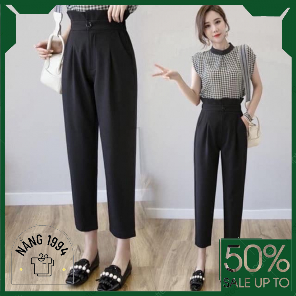 Quần baggy nữ cạp bèo