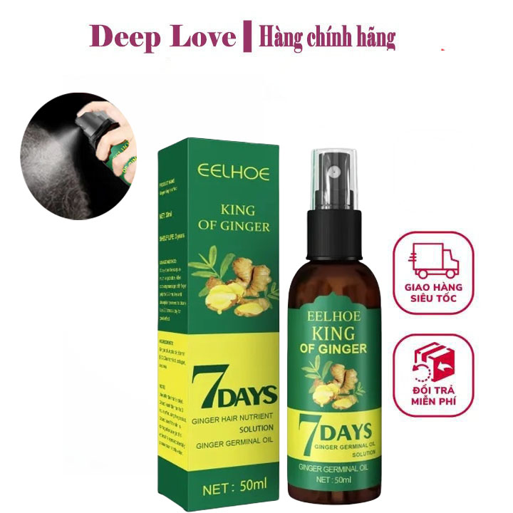 7 days Xịt Mọc Tóc dầu gừng mọc tóc cấp tốc chỉ sau vài ngày mọc tóc nhanh siêu mượt/30ml