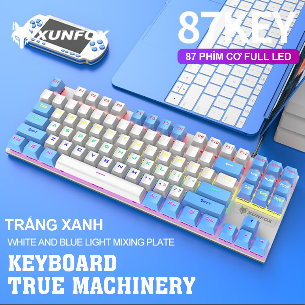 Bàn Phím Cơ Gaming Có Dây XunFox K80 Blue Switch 87 Phím