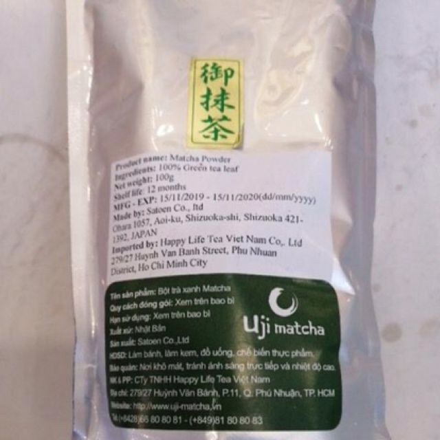 Bột Matcha Uji Culinary Túi 100g