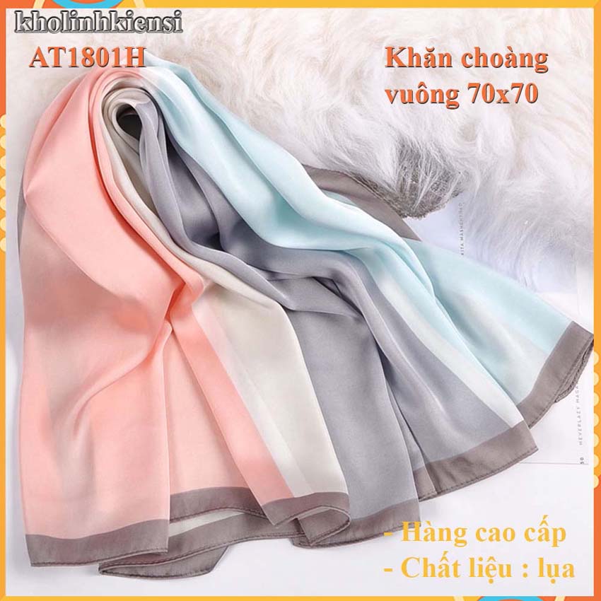[HCM]Khăn choàng lụa vuông cao cấp at1801- Lụa-satin- khăn choàng cổ điệu đà cho phái nữ