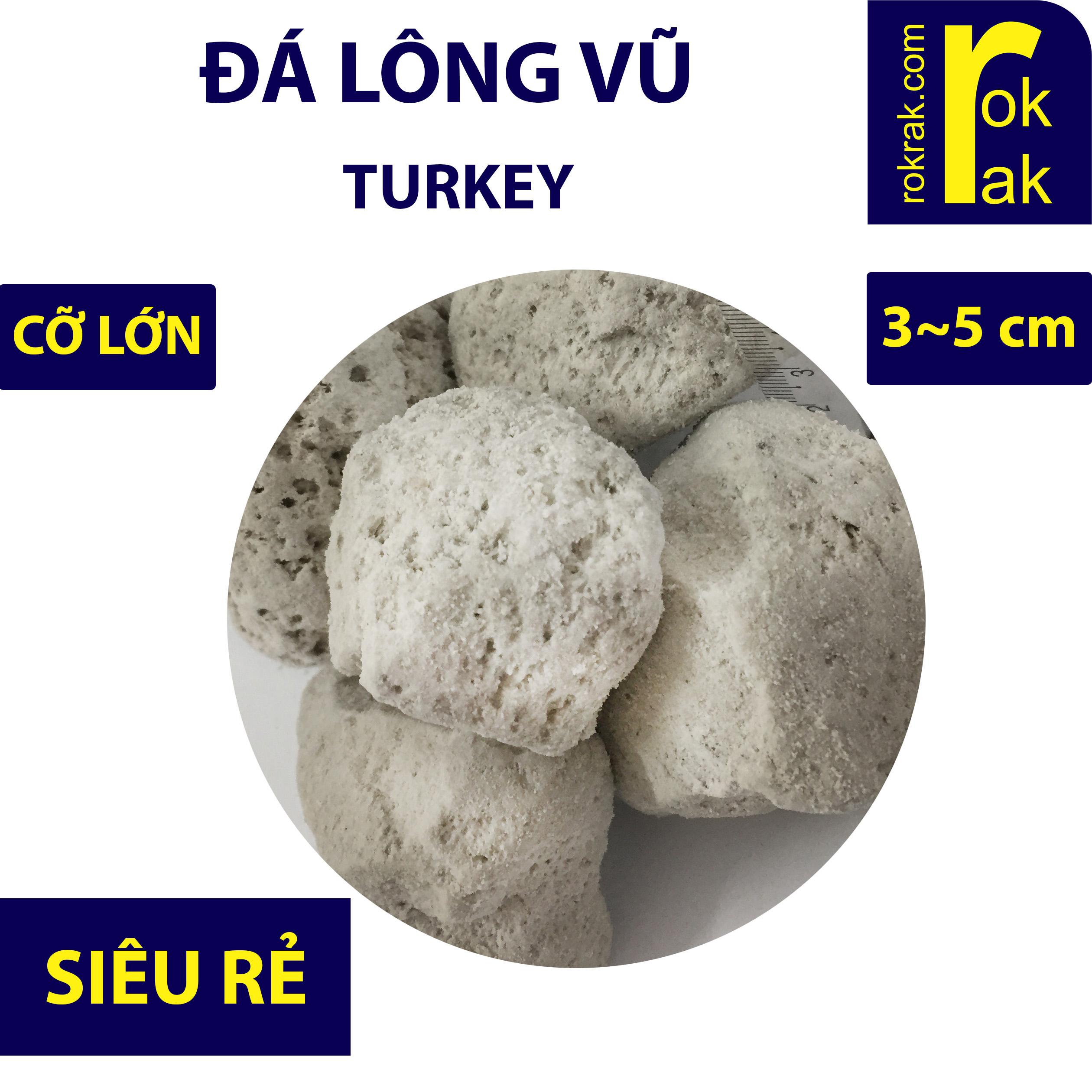 Đá lông vũ Thổ Nhỹ Kỳ 1kg Nham thạch trắng CỠ LỚN lọc khử nitrat bể cá