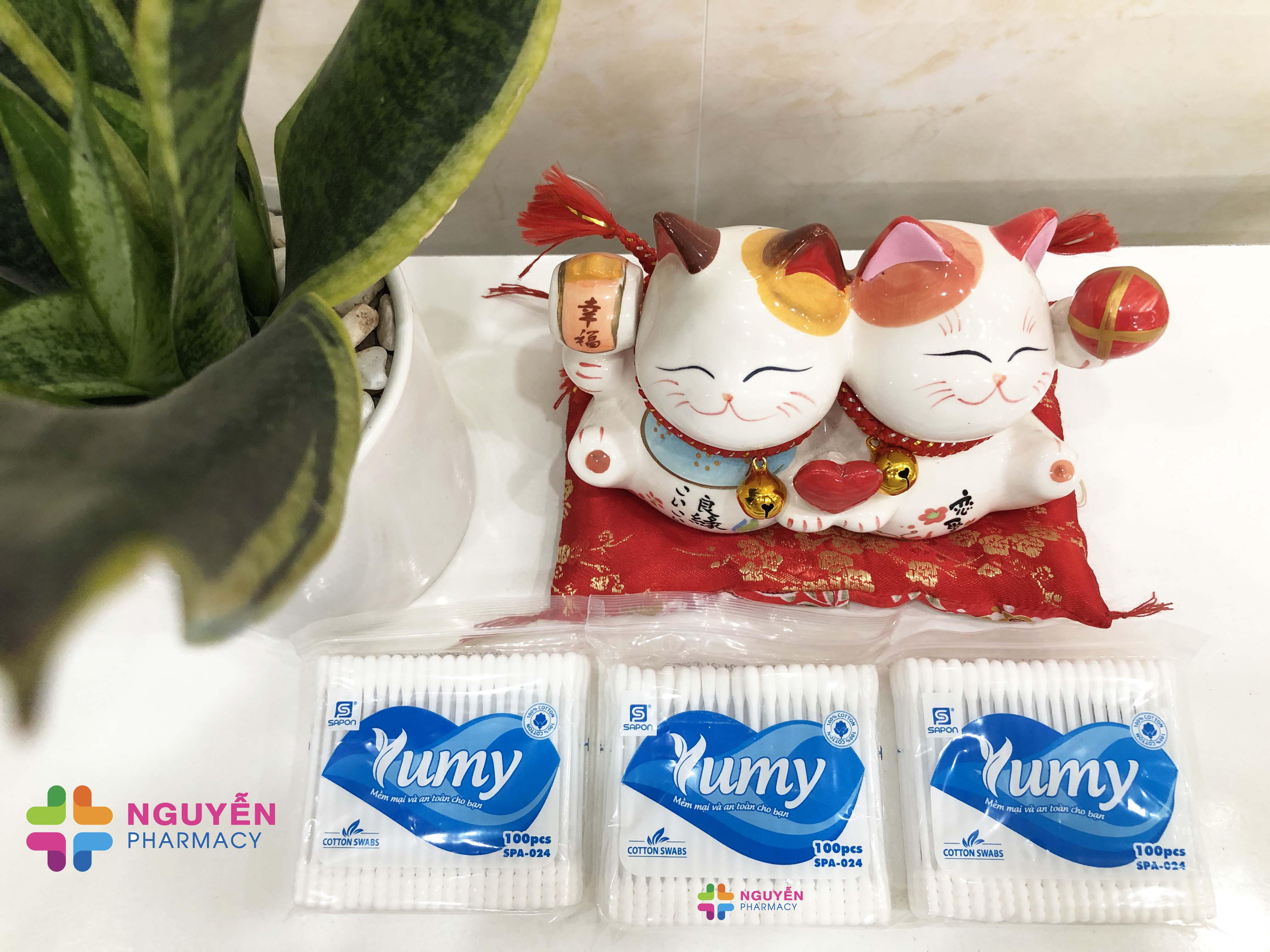 Tăm Bông Cao Cấp Yumy - Túi 100 cái