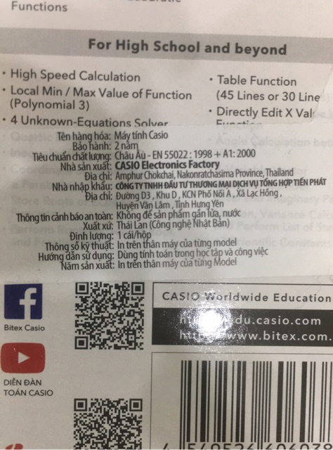 Máy Tính Casio FX-580VN X - hàng chính hãng