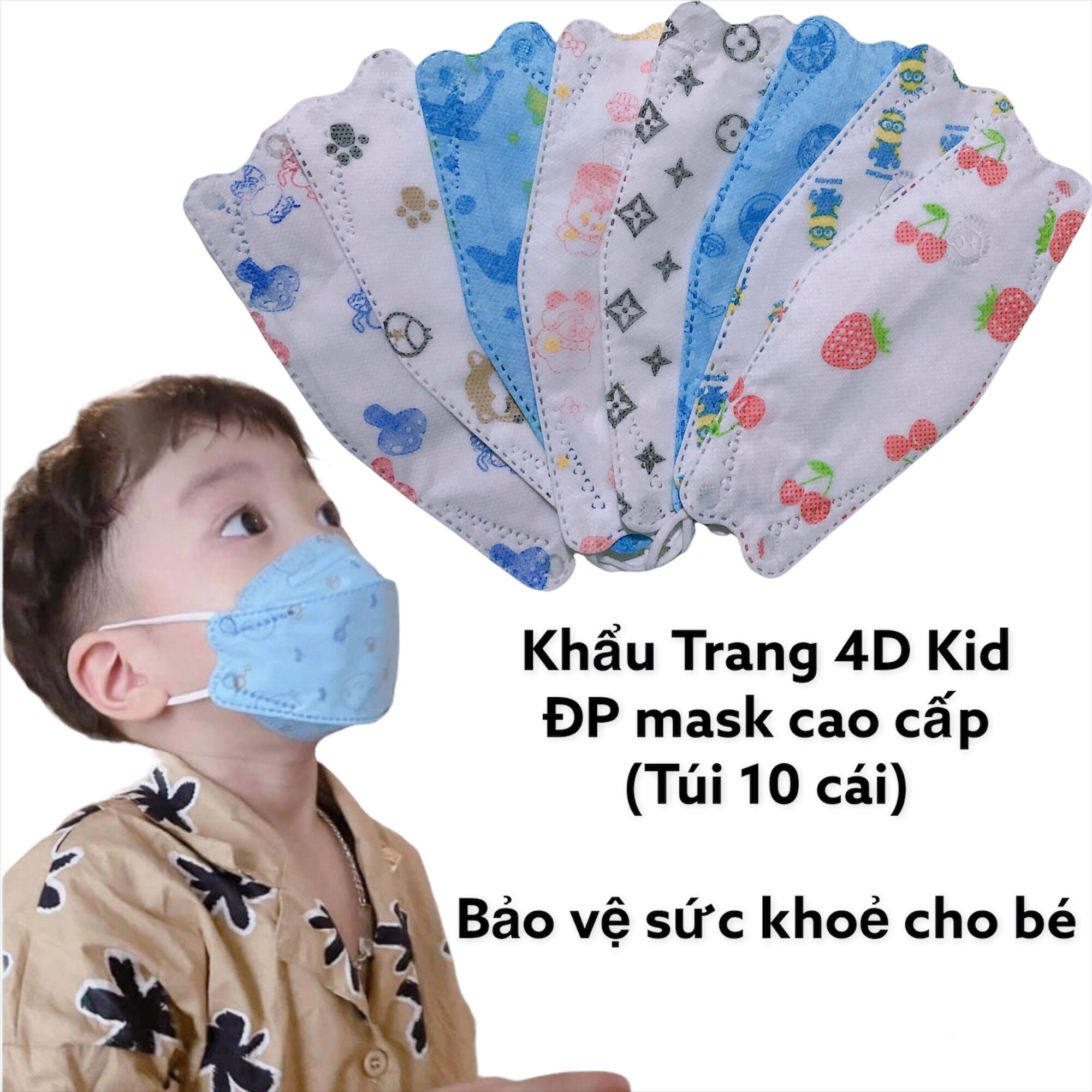 (10 cái) Khẩu Trang Cá 4D Mask Đủ Màu KF94 Hàn Quốc