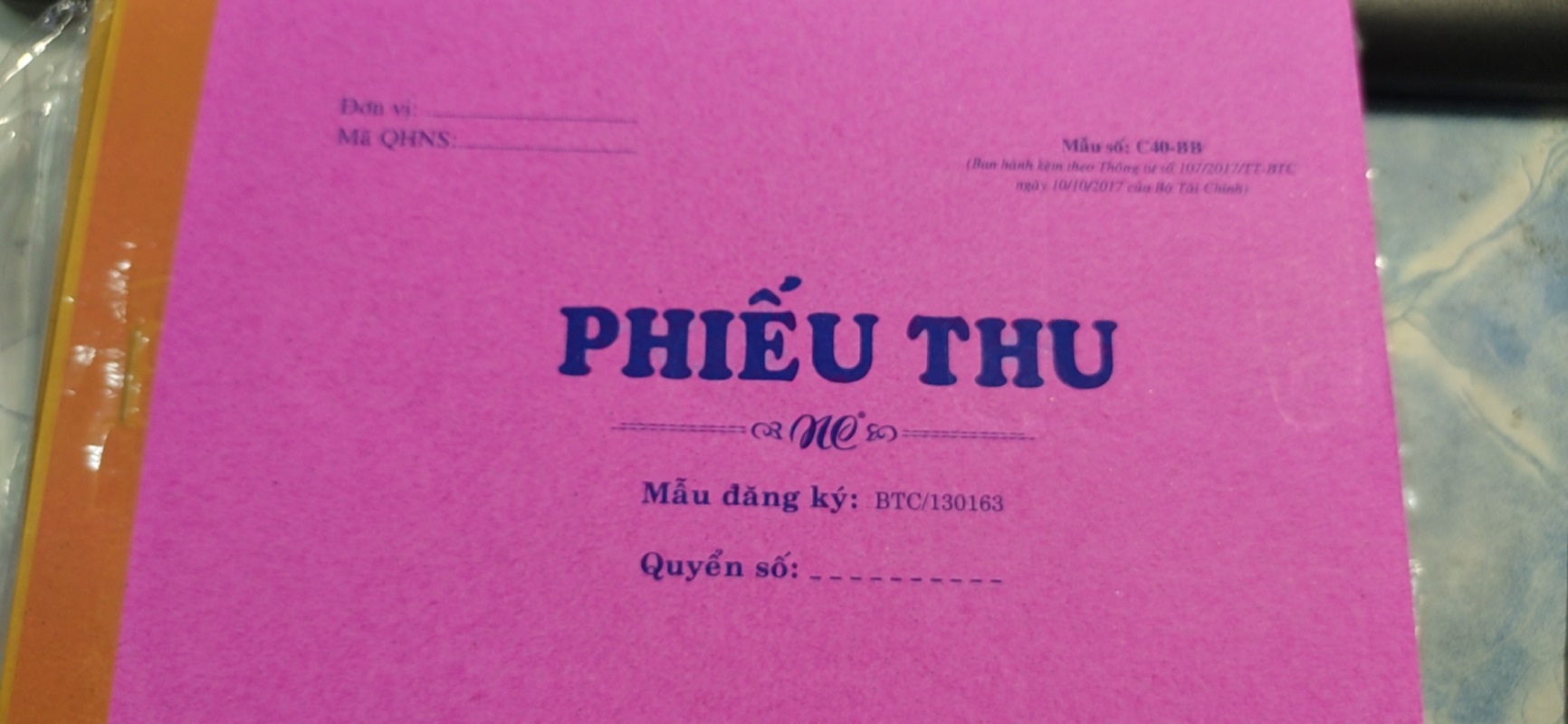 PHIẾU THU 13X19CM. CÓ 3 LOẠI 1 LIÊN 2 LIÊN VÀ 3 LIÊN.