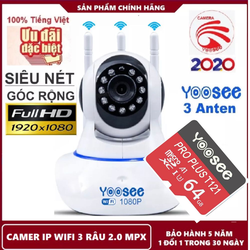 >> BÁO GIÁ CAMERA WIFI YOOSEE 3 RÂU Z01T THẾ HỆ MỚI QUAN SÁT 24/24, XOAY 360 ĐỘ HÌNH ẢNH CHẤT LƯỢNG BH12T | Shopee Lazada Sendo Tiki mới nhất 44 Camera wifi yoosee fullhd 1920 x 1080P chuẩn 2.0mpx 3 râu bắt wifi cực khỏe, camera wifi giám sát lắp trong nhà ban đêm có hồng ngoại xoay 360 độ, phát hiện chuyển động di chuyển theo người, camera đàm thoại 2 chiều ghi âm ghi hình