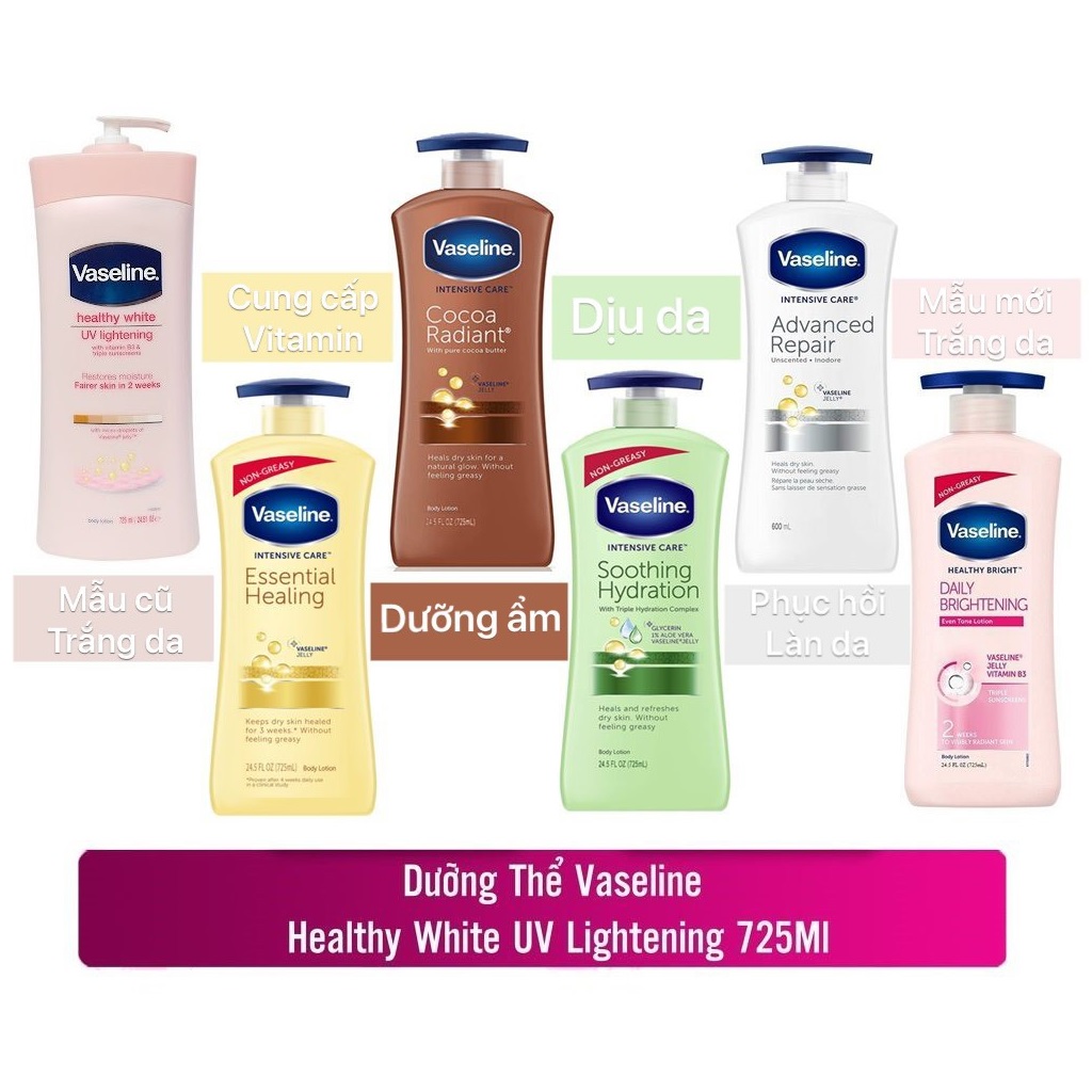 Dưỡng thể Vaseline Intensive Care Advanced Repair 725ml - trắng