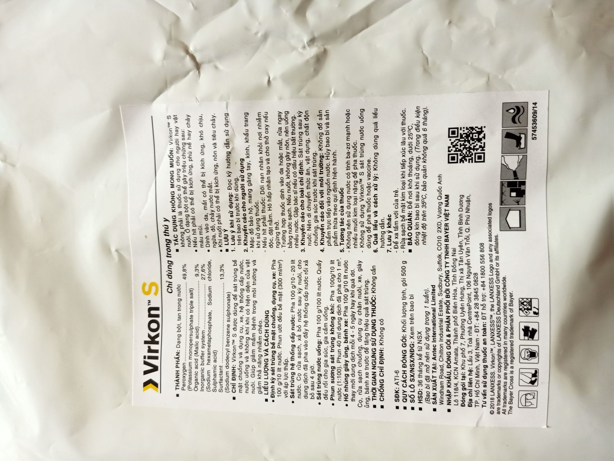 Sát trùng VIRKON S Bayer 500gr