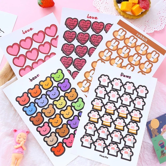 Stickers Basic Dot, Label Phong Cách Hàn