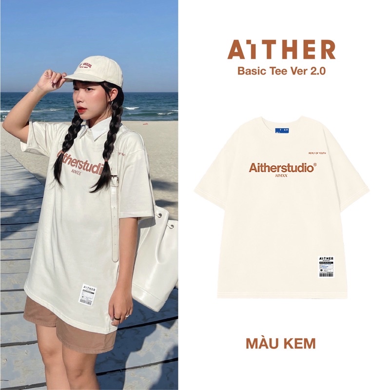 AITHER STUDIO Áo thun Basic Tee cao cấp Unisex form rộng