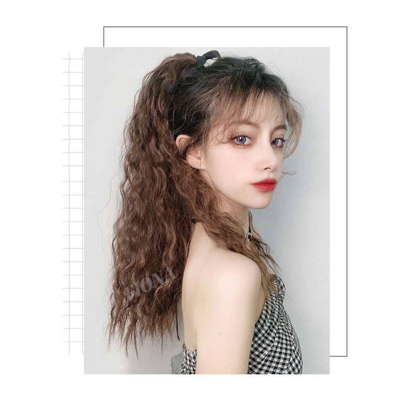 tóc giả nữ 😻FREESHIP😻tóc cột xù mì lửng- 0022 lửng