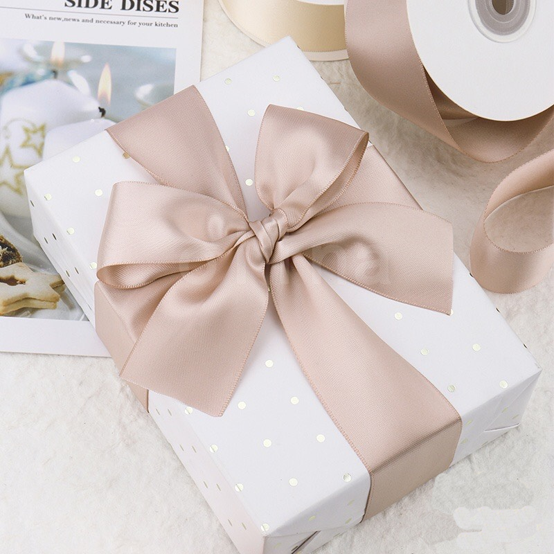 Ruy băng lụa satin 2 mặt cao cấp 3,8cm 1 mét