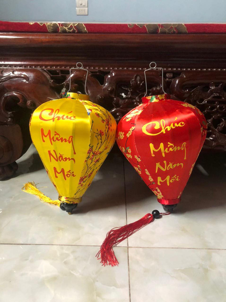 Đèn lồng tỏi 45cm, Chúc mừng năm mới