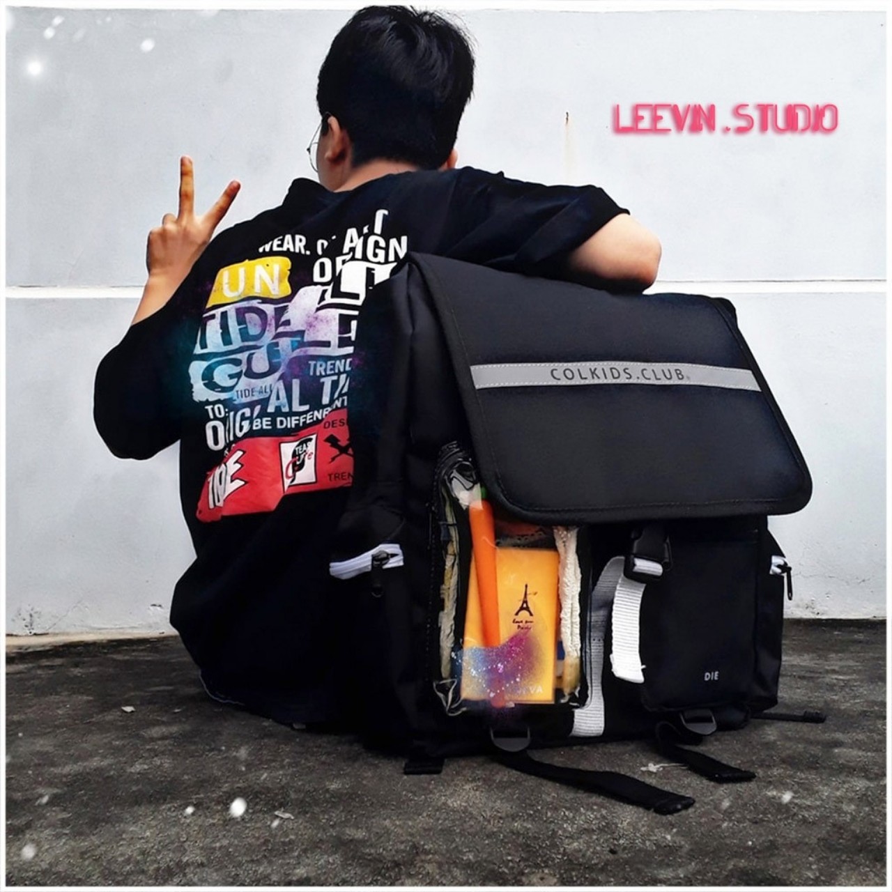 Balo nam + balo nữ - phản quang Colkids CND SS3- BL055 Ba lo học sinh sinh viên cở lớn nhiều ngắn đi du lịch được M66
