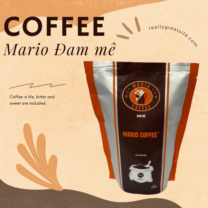 Cà phê bột Mario Đam mê 100% Robusta - Đắng, đậm, mạnh đặc trưng (Pha máy/pha phin) [500g]