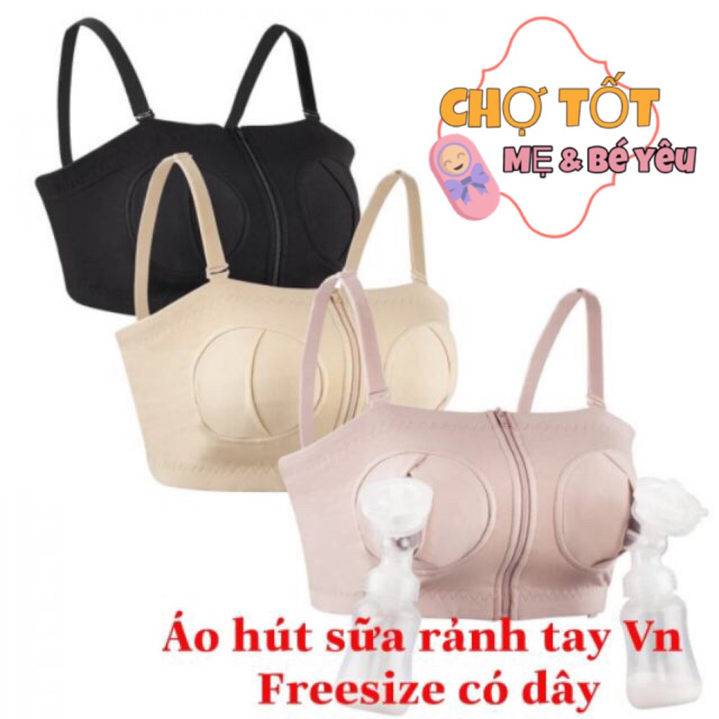 Áo Hút Sữa Rảnh Tay VN Freesize ( Chất đẹp - Có Dây )