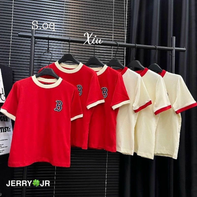 Áo thun Babytee dáng ôm phối viền chữ nổi ( Áo thun chữ B )