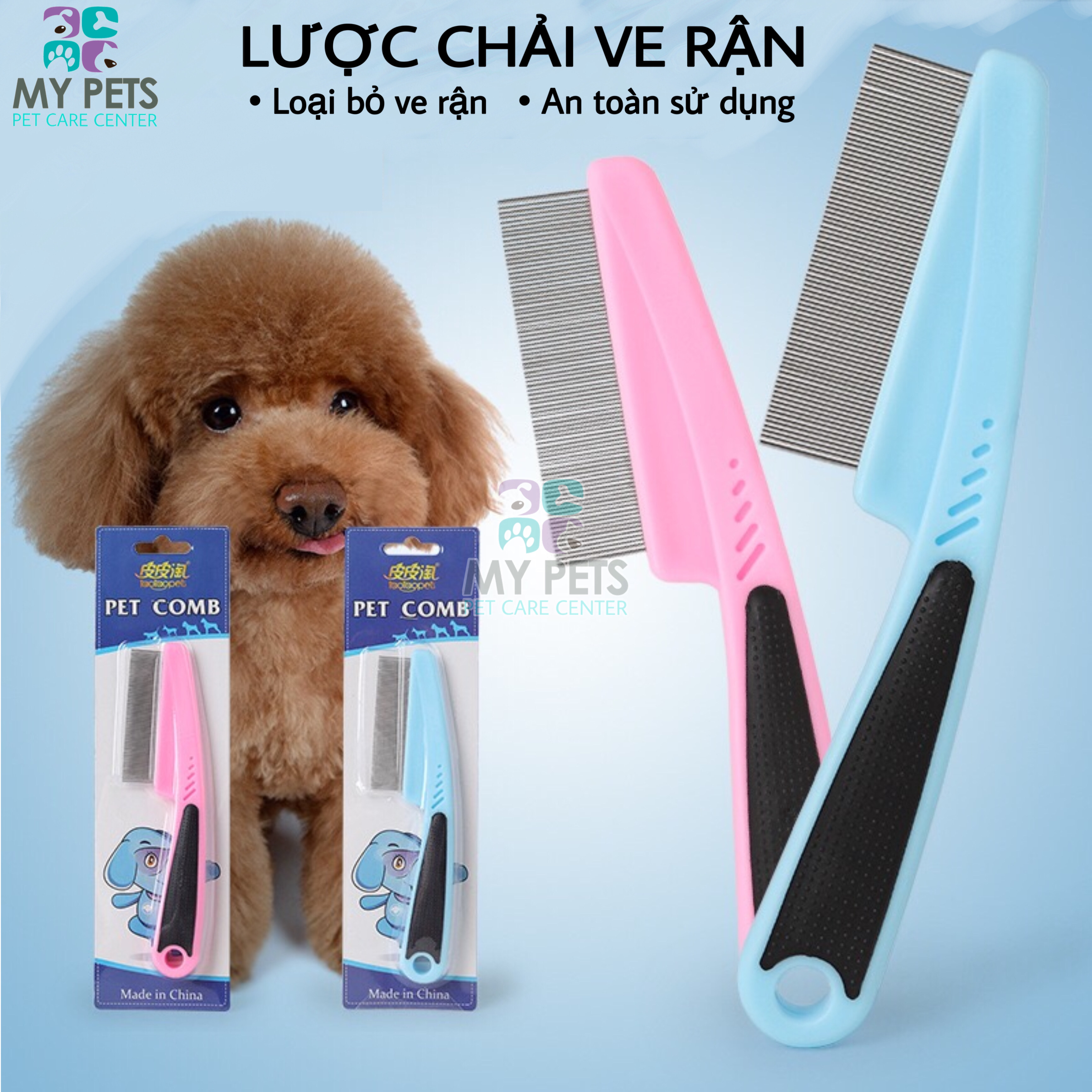 Lược chải ve rận cỡ lớn cho chó mèo - Lược chải lông cho chó mèo