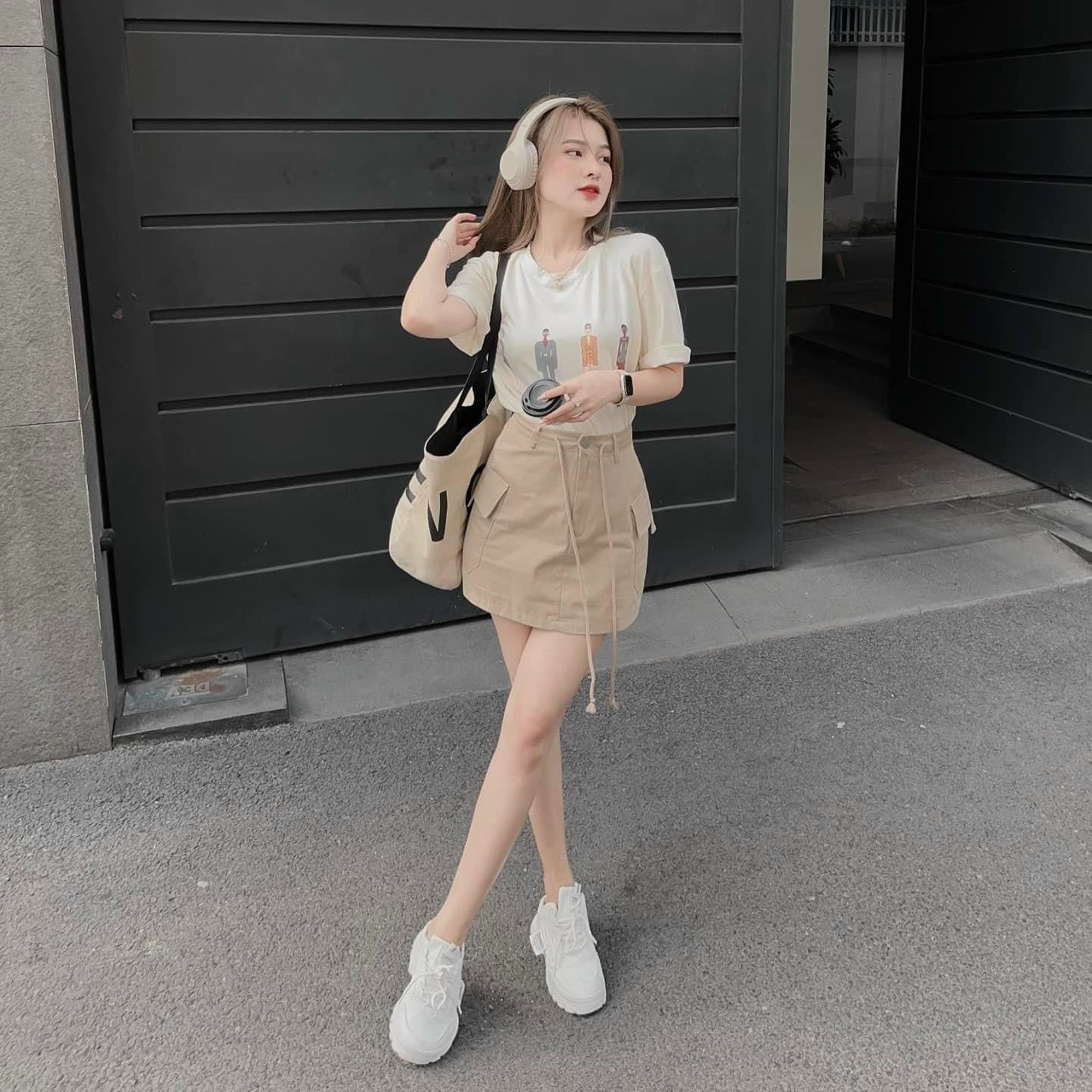 [Mới] Sét Bộ Áo Cotton In 3D + Chân Váy Cá TÍnh (có lót)