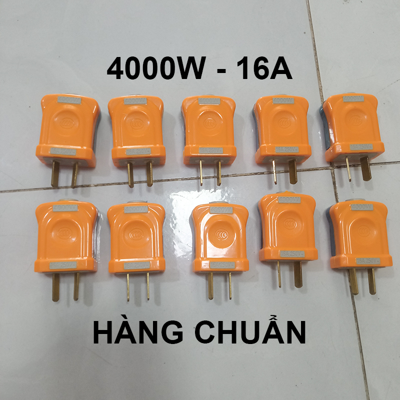 bộ 10 Cái phích 4000W 16A, phích cắm điện Chống cháy công suất lớn - Hàng Đẹp Chuẩn