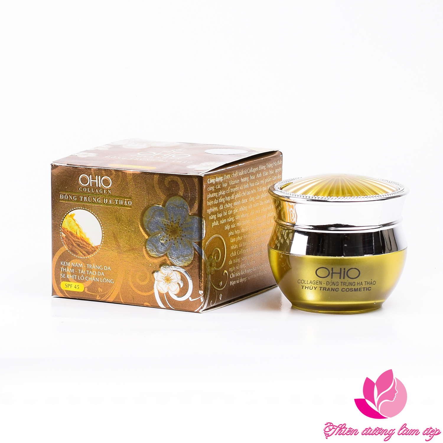 Kem Nám Trắng da Thâm Tái tạo Se khít lỗ chân lông OHIO Collagen - Đông Trùng Hạ Thảo - 20g