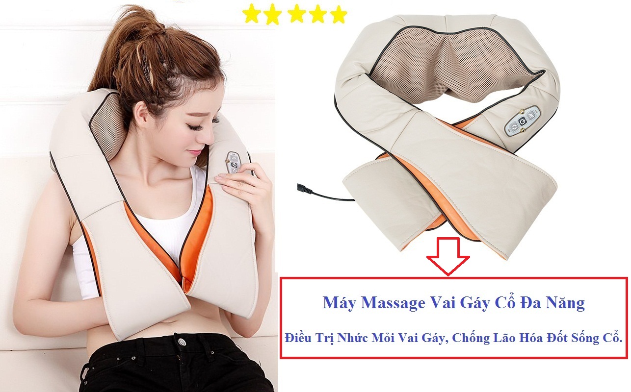 Đai massage vai lưng cổ, máy massage vai lưng cổ, máy đấm xoa massage vai cổ điều trị nhức mỏi vai gáy, thoái hóa đốt sống cổ, giúp cải thiện tuần hoàn máu.