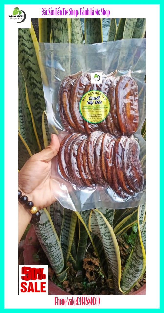 (Freeship) 1kg Chuối hồng vỏ lụa sấy dẻo Bến Tre